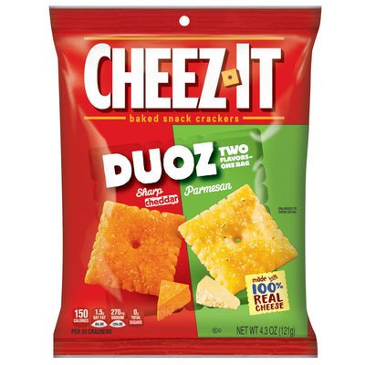 Cheez-It Duoz Sharp Cheddar & Parmesan Crackers 121 g (6 Pack) Exotic Snacks Wholesale Montreal Quebec Canada
