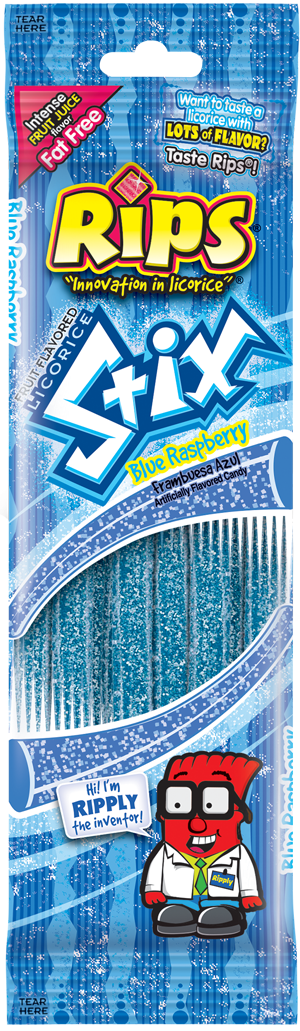 Rips STIX Blue Raspberry 50 g (24 Pack) Exotic Candy Wholesale Montreal Quebec Canada