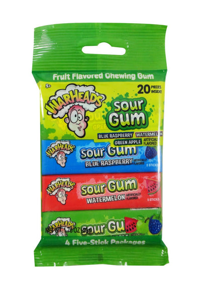  Warheads Sour 4PK Gum 50 g (10 Pack) Exotic Candy Wholesale Montreal Quebec Canada