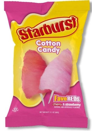 Taste Of Nature Starburst FaveREDS Cotton Candy 88 g (12 Pack) Exotic Candy Wholesale Montreal Quebec Canada