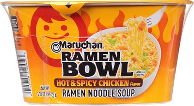 Maruchan Hot & Spicy Chicken Ramen Bowl 94.2 g (6 Pack) Exotic Snacks Wholesale Montreal Quebec Canada