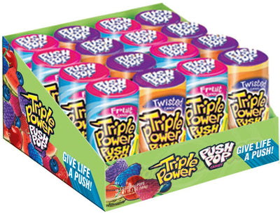 Triple Power Push Pop 34 g (16 Pack) Exotic Candy Wholesale Montreal Quebec Canada