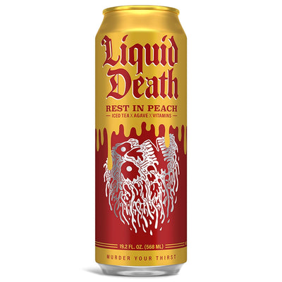 Liquid Death Rest in Peach 568 mL (12 Pack) Exotic Drinks Wholesale Montreal Quebec Canada