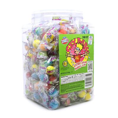 Cry Baby Extra Sour Bubble Gum 200-Piece Jar 1.08 kg Exotic Candy Wholesale Montreal Quebec Canada