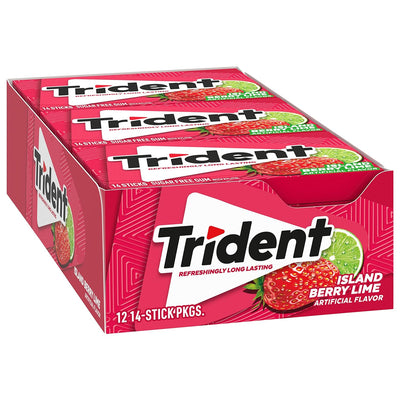 Trident Island Berry Lime 57 g (12 Pack) Exotic Candy Wholesale Montreal Quebec Canada