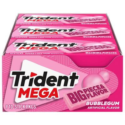 Trident Mega Bubblegum 30 g (9 Pack) Exotic Candy Wholesale Montreal Quebec Canada 