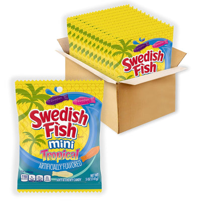 Swedish Fish Mini Tropical 141 g (12 Pack) Exotic Candy Wholesale Montreal Quebec Canada
