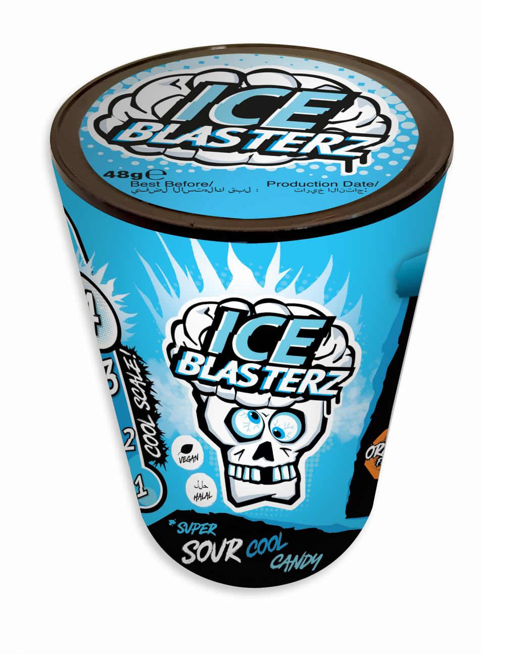 Brain Blasterz Ice Blasterz Tub 48 g (12 Pack) Exotic Candy Wholesale Montreal Quebec Canada