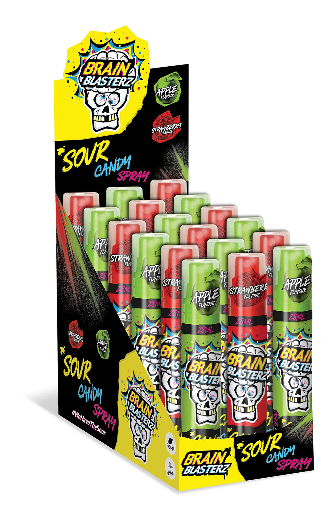 Brain Blasterz Sour Candy Spray 28 mL (18 Pack) Exotic Candy Wholesale Montreal Quebec Canada