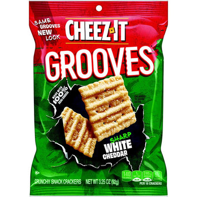 Cheez-It Grooves Sharp White Cheddar Crackers 92 g (6 Pack) Exotic Snacks Wholesale Montreal Quebec Canada