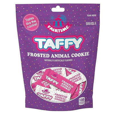 Adam & Brooks Fairtime Frosted Animal Cookie Taffy 312 g (12 Pack) Exotic Candy Wholesale Montreal Quebec Canada