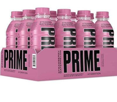Prime Hydration Strawberry Watermelon 500 mL (12 Pack) Exotic Drinks Wholesale Montreal Quebec Canada