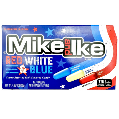 Mike & Ike Mega Red White & Blue 120 g (12 Pack) Exotic Candy Wholesale Montreal Quebec Canada