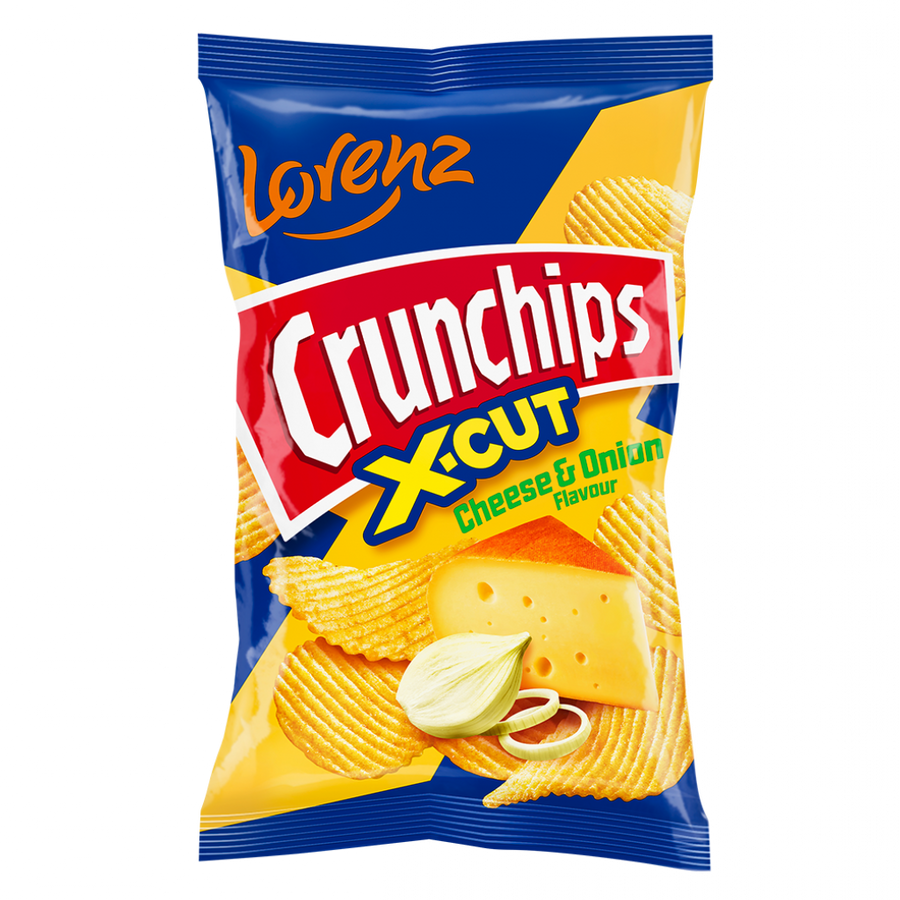 Lorenz Crunchips X-Cut Cheese & Onion 130 g (10 Pack) Exotic Snacks Wholesale Montreal Quebec Canada
