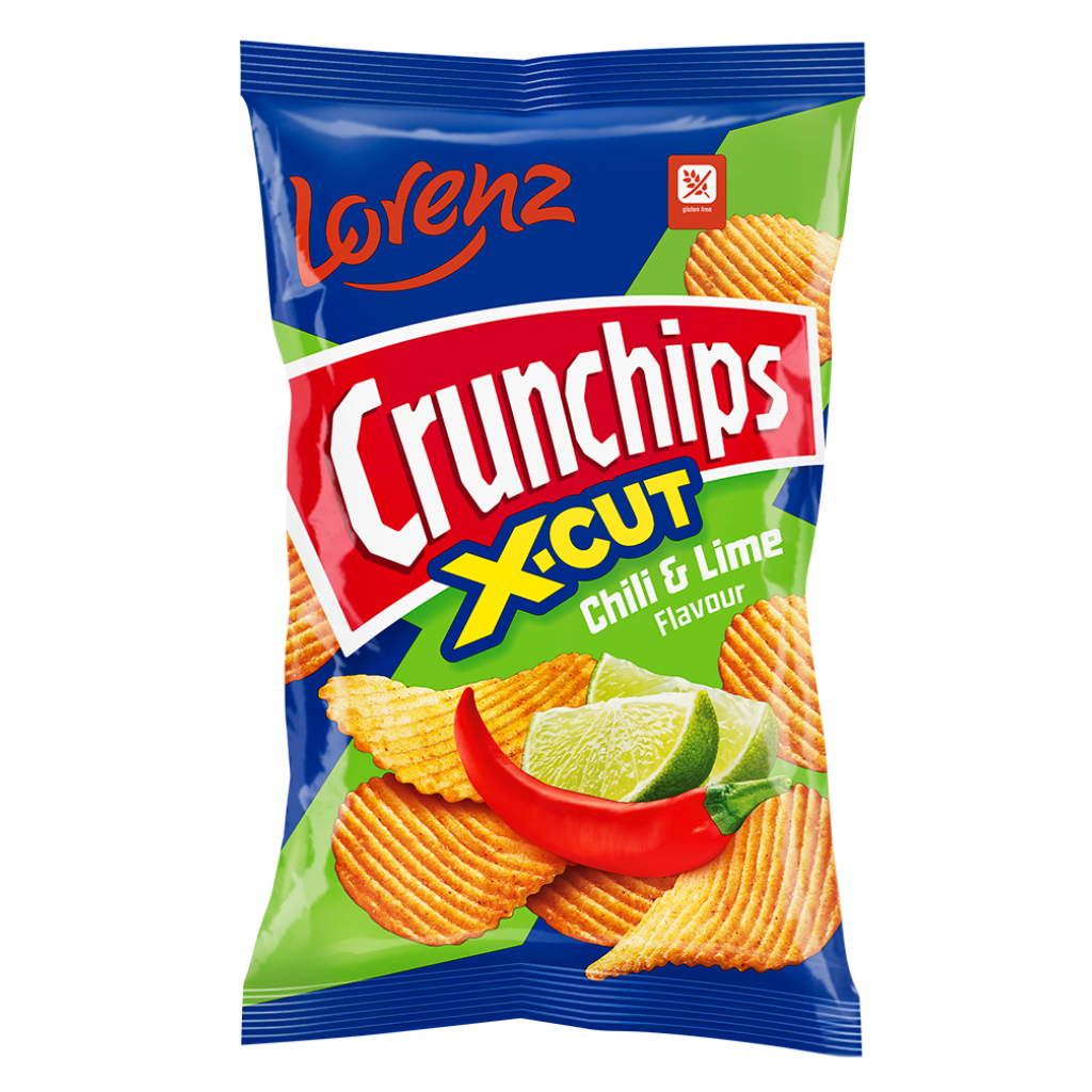 Lorenz Crunchips X-Cut Chilli & Lime 130 g (10 Pack) Exotic Snacks Wholesale Montreal Quebec Canada