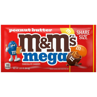 M&M's Mega Peanut Butter 80.2 g (24 Pack) Exotic Candy Wholesale Montreal Quebec Canada