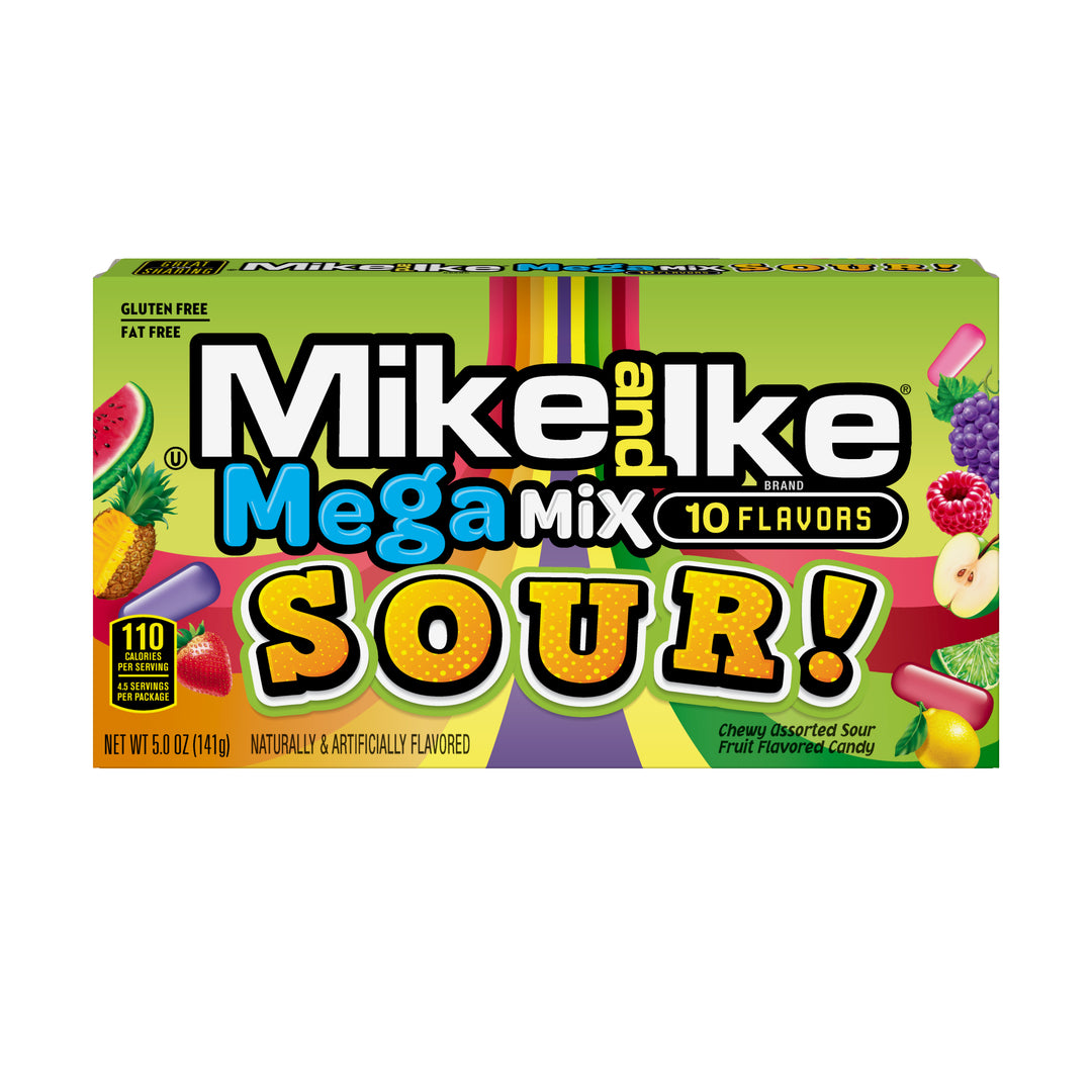 Mike & Ike Theater Box Mega Mix Sour 141 g Imported Exotic Candy Wholesale Montreal Quebec Canada