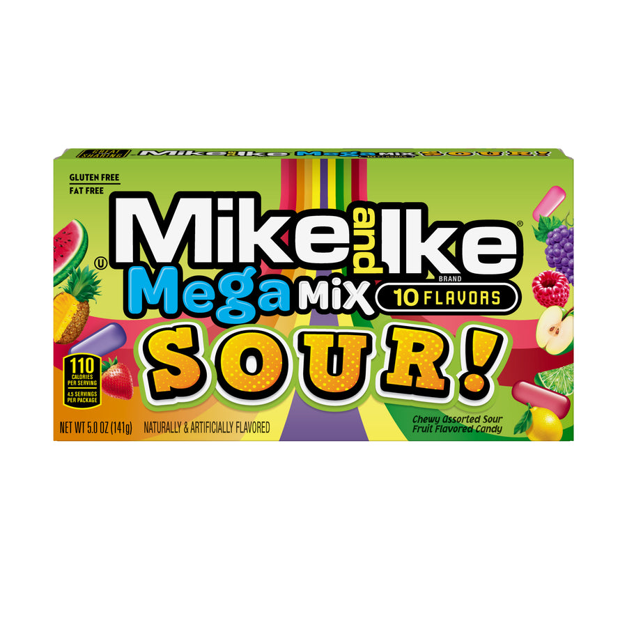 Mike & Ike Theater Box Mega Mix Sour 141 g Imported Exotic Candy Wholesale Montreal Quebec Canada