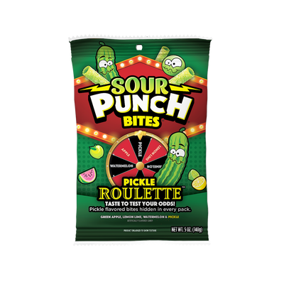 Sour Punch Bites Pickle Roulette 140 g (12 Pack) Exotic Candy Wholesale Montreal Quebec Canada