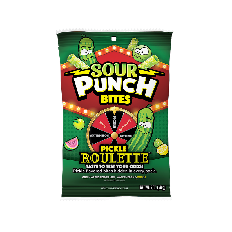 Sour Punch Bites Pickle Roulette 140 g (12 Pack) Exotic Candy Wholesale Montreal Quebec Canada