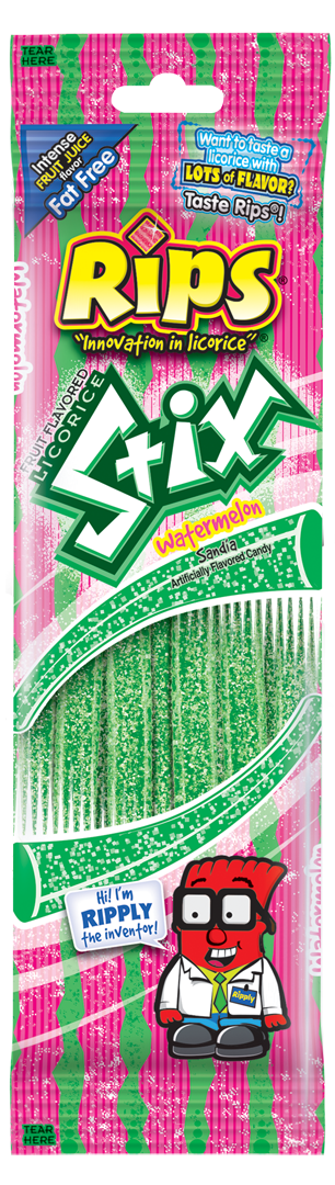 Rips STIX Watermelon 50 g (24 Pack) Exotic Candy Wholesale Montreal Quebec Canada