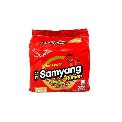 Samyang Spicy Flavor Ramen 5 x 120 g (8 Pack) Exotic Snacks Wholesale Montreal Quebec Canada
