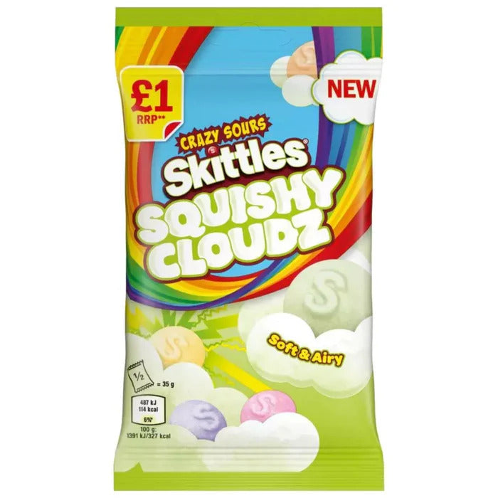 Skittles Crazy Sours Squishy Cloudz 70 g (14 Pack) Exotic Candy Wholesale Montreal Quebec Canada