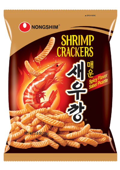 Nongshim Spicy Shrimp Crackers 75 g (20 Pack) Exotic Snacks Wholesale Montreal Quebec Canada