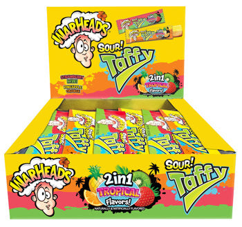 Warheads 2-in-1 Tropical Taffy Bar 42 g (24 Pack) Exotic Candy Wholesale Montreal Quebec Canada