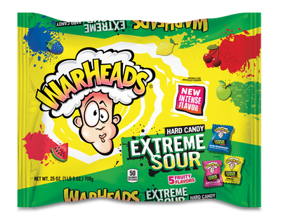 Warheads Extreme Sour Hard Candy Laydown Bag 709 g (12 Pack) Exotic Candy Wholesale Montreal Quebec Canada