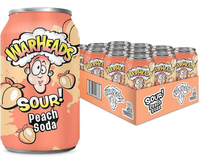 Warheads Sour Peach Soda 355 mL (12 Pack) Exotic Soft Drinks Wholesale Montreal Quebec Canada