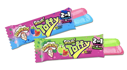 Warheads 2-in-1 Taffy Bar 42 g (24 Pack) Exotic Candy Wholesale Montreal Quebec Canada