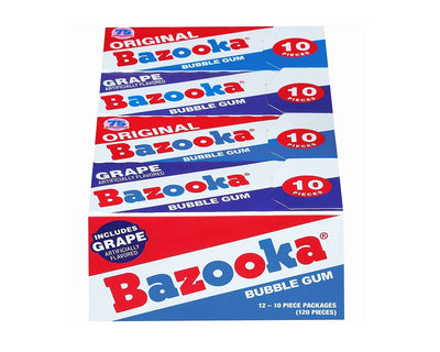 Bazooka Bubble Gum Grape Wallet Pack 60 g (12 Pack) Exotic Snacks Wholesale Montreal Quebec Canada
