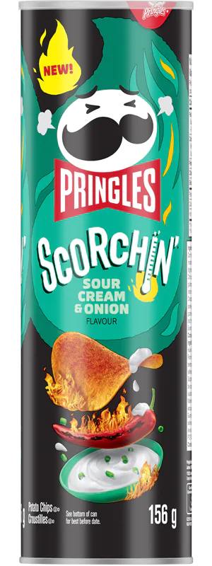 Pringles Scorchin' Sour Cream & Onion Chips 156 g (14 Pack) Exotic Snacks Wholesale Montreal Quebec Canada