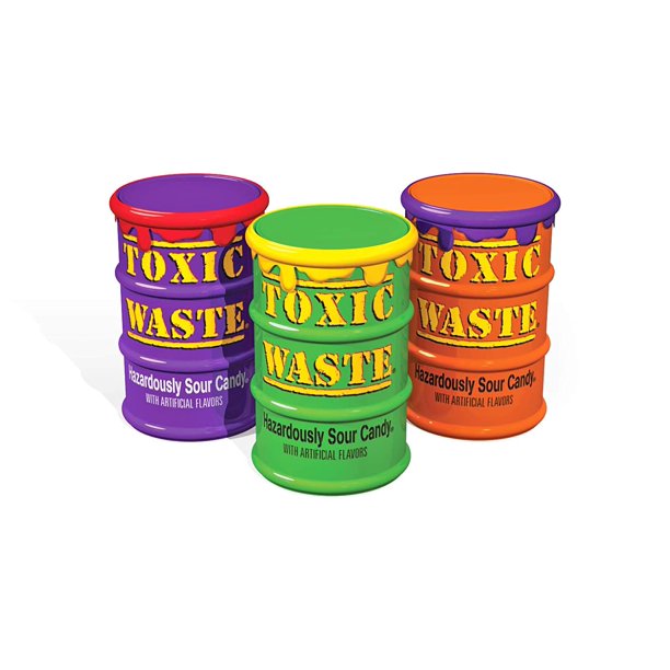 Toxic Waste Special Edition Assorted Sour Candy Coloured Drums 48 g (12 Pack) Exotic Candy Wholesale Montreal Quebec Canada