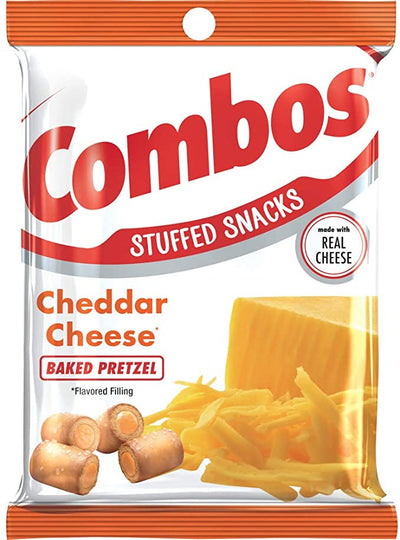 Combos Filled Snacks Cheddar Pretzel 178.6 g (12 Pack) Exotic Snacks Wholesale Montreal Quebec Canada