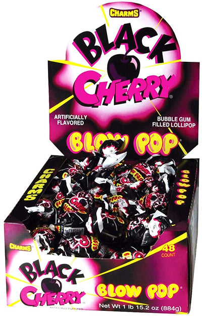 Charms Blow Pop Black Cherry 18 g (48 Pack) Exotic Candy Wholesale Montreal Quebec Canada
