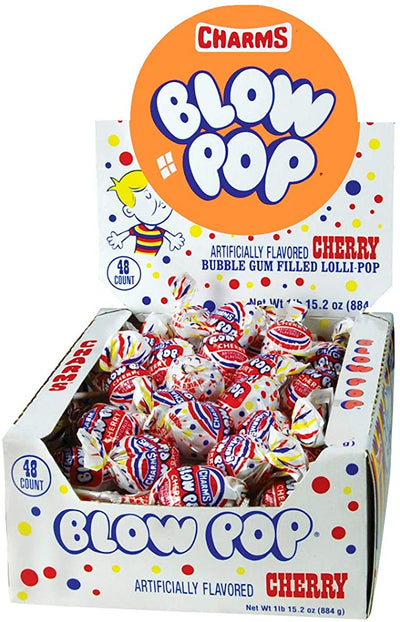 Charms Blow Pop Cherry 18 g (48 Pack) Exotic Candy Wholesale Montreal QUebec Canada