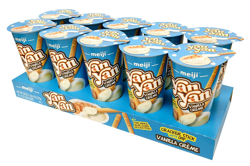 Meiji Yan Yan Vanilla Crème Dipping Sticks 57 g (10 Pack) Exotic Snacks Wholesale Montreal Quebec Canada
