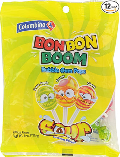 Colombina Bon Bon Boom Sour Peg Bags 170 g (12 Pack) Exotic Candy Wholesale Montreal Quebec Canada