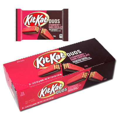 Kit Kat Duos Strawberry + Dark Chocolate Bar 42 g  Imported Exotic Wholesale Candy Montreal Quebec Canada
