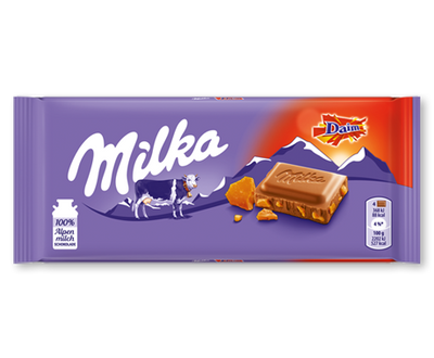 Milka Daim Chocolate Bar 100 g (22 Pack) Exotic Snacks Wholesale Montreal Quebec Canada