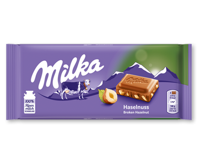 Milka Hazelnut Chocolate Bar 100 g (22 Pack) Exotic Snacks Wholesale Montreal Quebec Canada