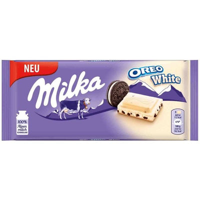 Milka Oreo White Chocolate Bar 100 g (22 Pack) Exotic Candy Wholesale MOntreal Quebec Canada