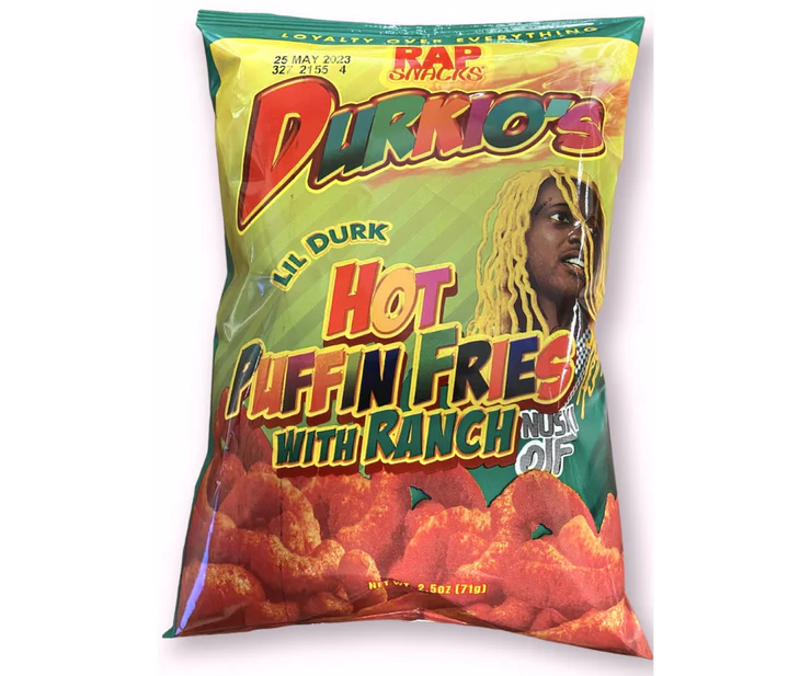 Lil Durk Durkio's Hot Puffin Fries with Ranch 71 g (24 Pack) Imported Exotic Snacks Wholesale Montreal Quebec Canada