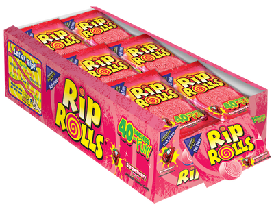 Rip Rolls Strawberry 40 g (24 Pack) Exotic Candy Wholesale Montreal Quebec Canada