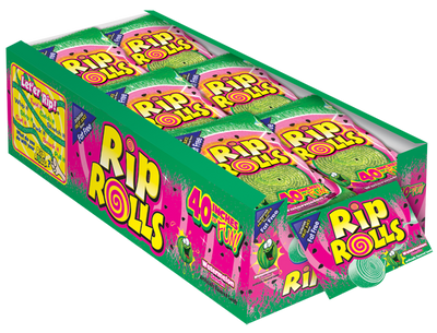 Rip Rolls Watermelon 40 g (24 Pack) Exotic Candy Wholesale Montreal Quebec Canada