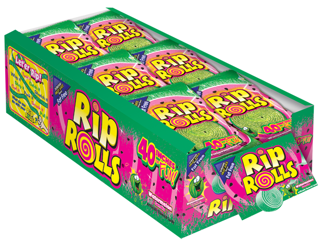Rip Rolls Watermelon 40 g (24 Pack) Exotic Candy Wholesale Montreal Quebec Canada