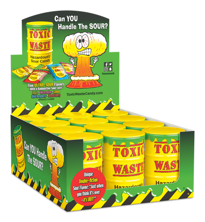 Toxic Waste Hazardously Sour Candy 48 g (12 Pack) Imported Exotic Candy Wholesale MOntreal Quebec Canada