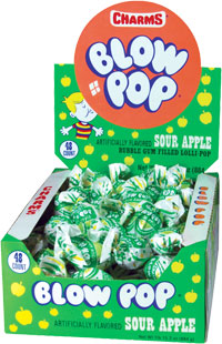 Charms Blow Pop Sour Apple 18 g (48 Pack) Exotic Candy Wholesale Montreal Quebec Canada